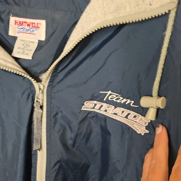 Vintage Team Stratos Blue and Gray Jacket Size Xl Bass Fishing, Fisherman - Picture 4 of 5